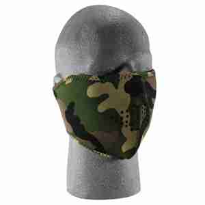 Полулицевая мото маска Zan Headgear Woodland Camouflage