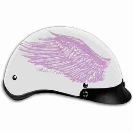 фото 1 Мотошлемы Шлем-каска женский Hot leathers Ride Free Wings DOT White-Pink M