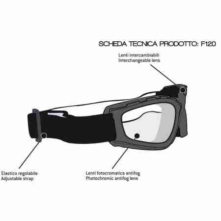 фото 2 Кроссовые маски и очки Очки Bertoni Rubber Black / Photocromic Lens