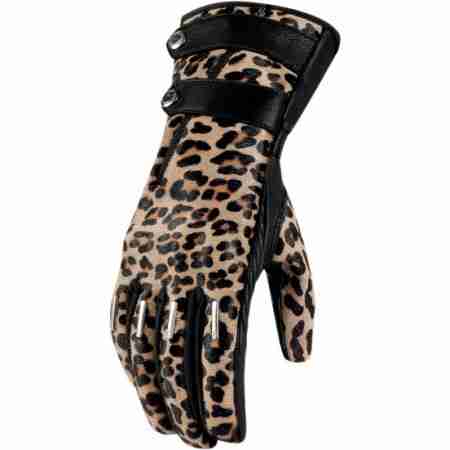 фото 1 Мотоперчатки Мотоперчатки женские Icon Catwalk Leopard Black-Brown S