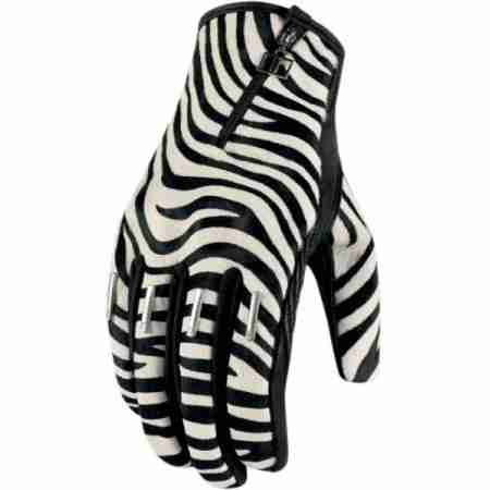 фото 1 Мотоперчатки Мотоперчатки женские Icon Catwalk Zebra Black-White M