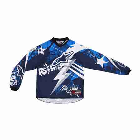 фото 1 Кроссовая одежда Кроссовая футболка (джерси) детская Alpinestars Youth Charger Punk Blue-White L