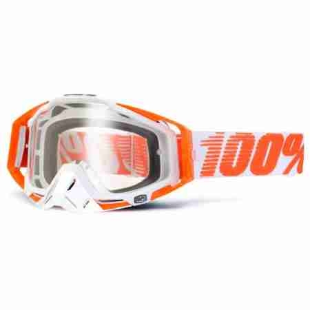 фото 1 Кроссовые маски и очки Мотоочки 100% Racecraft Moto Goggle Mandarina - Clear Lens