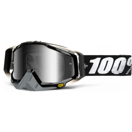 фото 1 Кроссовые маски и очки Мотоочки 100% Racecraft Goggle Abyss Black - Mirror Silver Lens