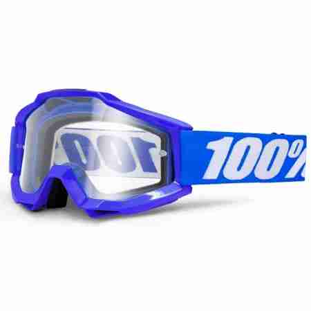 фото 1 Кроссовые маски и очки Мотоочки 100% Accuri Moto Goggle Reflex Blue - Clear Lens
