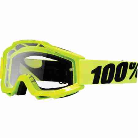 фото 1 Кросові маски і окуляри Мотоокуляри 100% Accuri Moto Goggle Fluo Yellow - Clear Lens