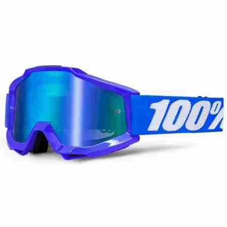 фото 1 Кроссовые маски и очки Мотоочки 100% Accuri Moto Goggle Reflex Blue - Mirror Blue Lens
