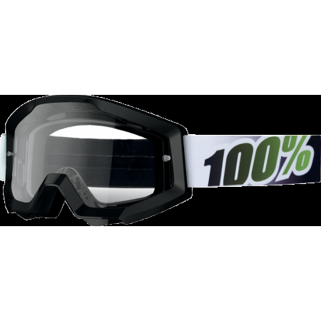 фото 1 Кроссовые маски и очки Мотоочки 100% Strata Moto Goggle Black Lime - Clear Lens