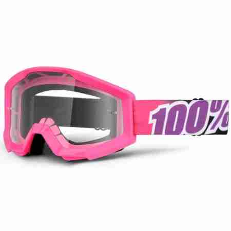 фото 1 Кроссовые маски и очки Мотоочки 100% Strata Moto Goggle Bubble Gum - Clear Lens