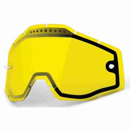 фото 1 Линзы для кроссовых масок Линза для мотоочков 100% Racecraft/Accuri/Strata Vented Dual Pane Lens Anti-Fog - Yellow
