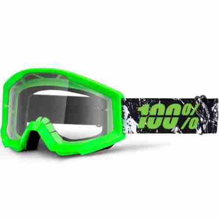 фото 1 Кросові маски і окуляри Мотоокуляри дитячі 100% Strata Moto Goggle Crafty Lime Clear