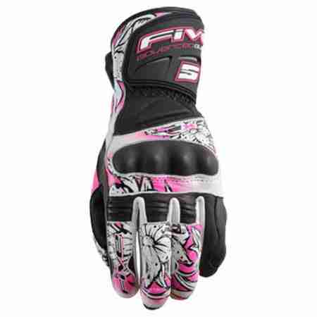 фото 1 Мотоперчатки Мотоперчатки женские Five RFX Flower New Black-White-Pink L