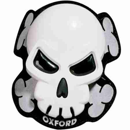 фото 1 Слайдеры для мотоштанов Слайдеры для штанов Oxford Skull White