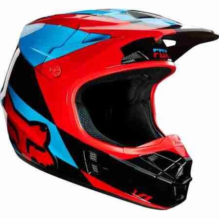 фото 1 Мотошлемы Мотошлем FOX V1 Mako Helmet Ece Blue-Red XL