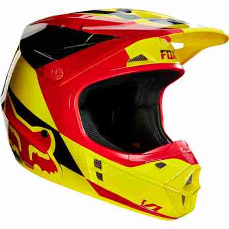 фото 3 Мотошлемы Мотошлем FOX V1 Mako Helmet Ece Yellow S