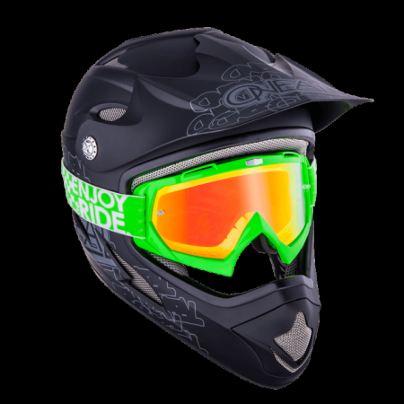 фото 2 Кроссовые маски и очки Мотоочки Oneal B-Flex Launch Green-Iridium
