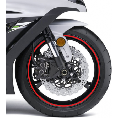 фото 1 Наклейки на мотоцикл-скутер Наклейка на обід колеса Print Fluorescenti Red