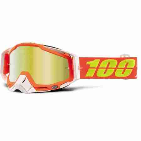 фото 1 Кроссовые маски и очки Мотоочки 100% Racecraft Goggle Razmataz - Mirror Gold Lens
