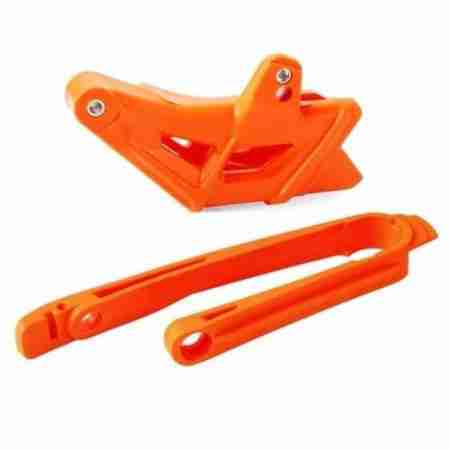 фото 1 Слайдери (Крашпеди) Пастка+слайдер ланцюга Polisport Kit Chain Guide+Chain Slider+Sliding Piece SX(11) Orange