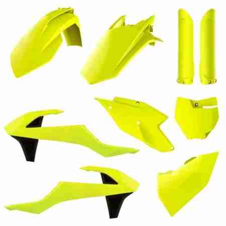 фото 1 Заміна пластика на кросові мотоцикли Набір запчастин Polisport Kit Kawasaki KX250F Fluor Yellow