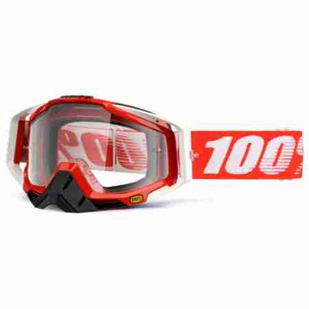 фото 2 Кросові маски і окуляри Мотоокуляри 100% Racecraft Fire Red - Clear Lens