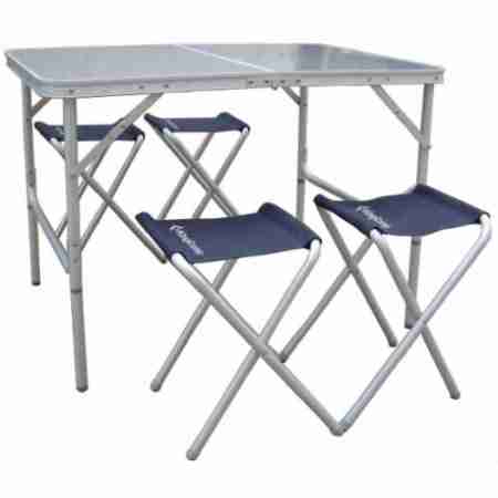 фото 1  Стіл розкладний зі стільцями KingCamp Table And Chair Set Silver