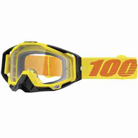 фото 1 Кроссовые маски и очки Мотоочки 100% Racecraft Goggle Attack Yellow - Clear Lens