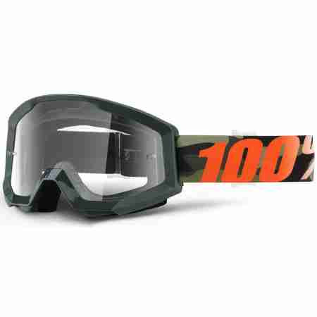 фото 1 Кроссовые маски и очки Мотоочки 100% Strata Moto Goggle Huntsitan - Clear Lens