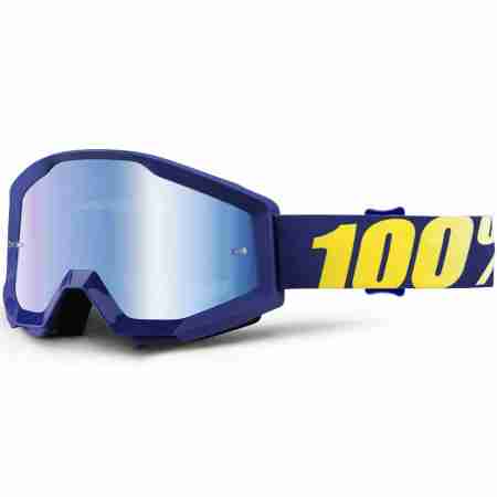 фото 1 Кроссовые маски и очки Мотоочки 100% Strata Goggle Hope - Mirror Blue Lens