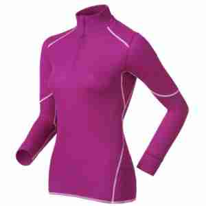 Термофутболка Odlo Shirt L/S Turtle Neck Zip X-Warm Violet Pink-Snow White L (2013)
