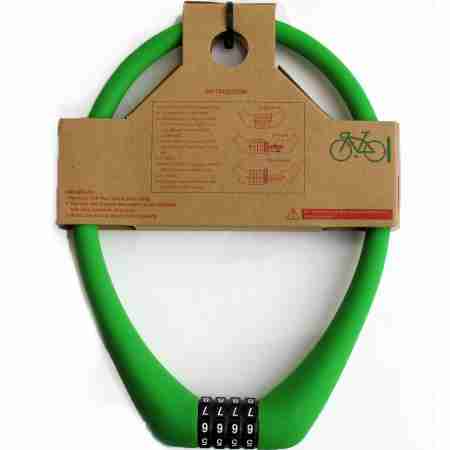фото 1  Велозамок с тросом Green Cycle GCL-SC1 Green 12х50 cm