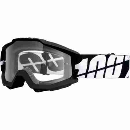 фото 1 Кроссовые маски и очки Мотоочки 100% Accuri Black Tornado - Clear Lens