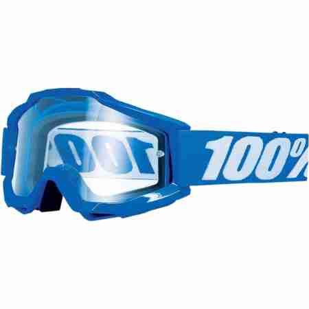 фото 1 Кроссовые маски и очки Мотоочки 100% Accuri OTG Reflex Blue - Clear Lens