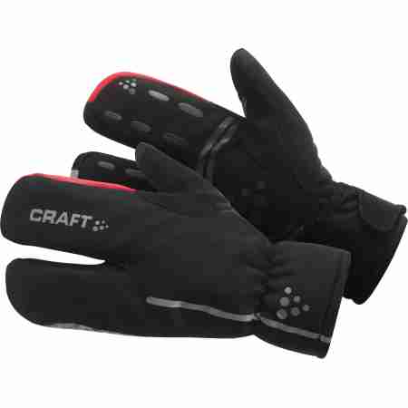 фото 1  Велоперчатки Craft Bike Thermal Split Finger Glove Black-Bright Red S/8