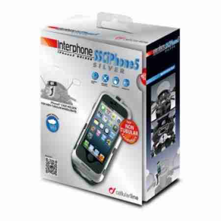 фото 4 Тримач телефону, планшета на мотоцикл Футляр Interphone для IPhone5 з кріпленням на нетрубчасте кермо Silver