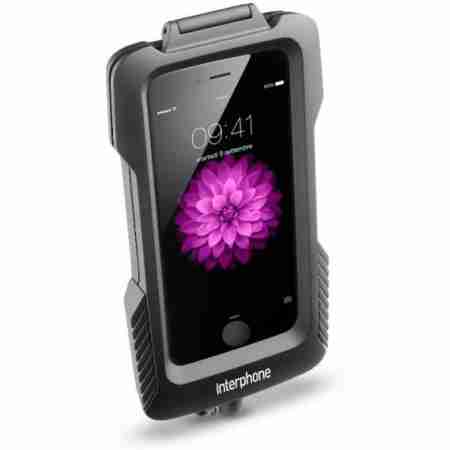 фото 1 Тримач телефону, планшета на мотоцикл Футляр Interphone для IPhone6 з кріпленням на трубчасте кермо Black