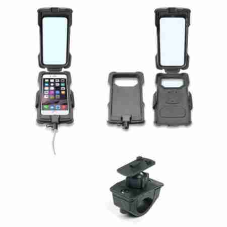 фото 2 Тримач телефону, планшета на мотоцикл Футляр Interphone для IPhone6 з кріпленням на трубчасте кермо Black