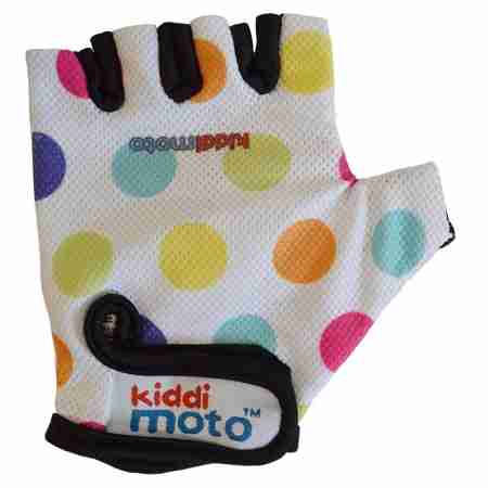 фото 1  Велоперчатки детские Kiddi Moto White-Colored polka-dot S