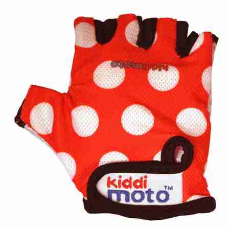 фото 1  Велоперчатки детские Kiddi Moto Red-White polka-dot M