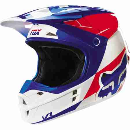 фото 1 Мотошлемы Мотошлем Fox V1 Mako Helmet Ece White-Blue XL