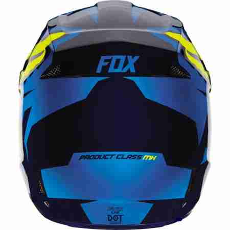 фото 4 Мотошлемы Мотошлем Fox V1 Mako Helmet Ece Blue-Yellow XXL