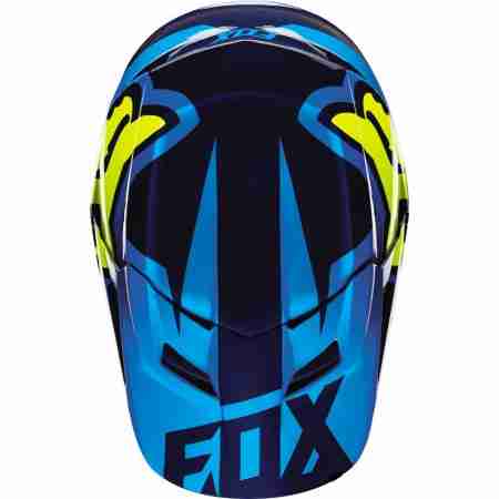 фото 5 Мотошлемы Мотошлем Fox V1 Mako Helmet Ece Blue-Yellow XXL