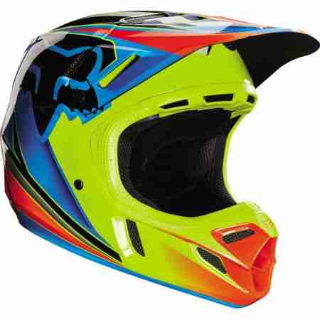фото 2 Мотошлемы Мотошлем Fox V4 Race Helmet Ece Blue-Yellow M