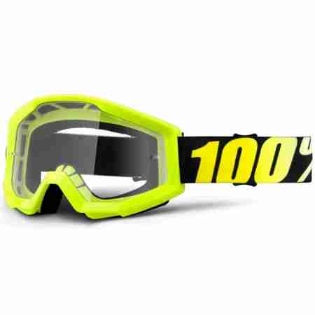 фото 1 Кроссовые маски и очки Мотоочки 100% Strata Moto Goggle Neon Yellow - Clear Lens