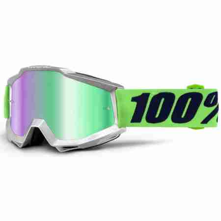 фото 1 Кроссовые маски и очки Мотоочки 100% Accuri Nova - Mirror Green Lens