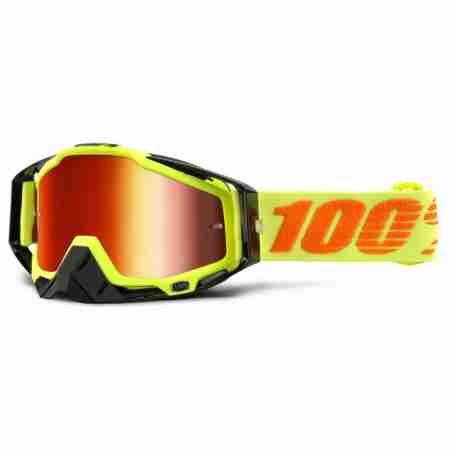 фото 1 Кросові маски і окуляри Мотоокуляри 100% Racecraft Attack Yellow - Mirror Red Lens
