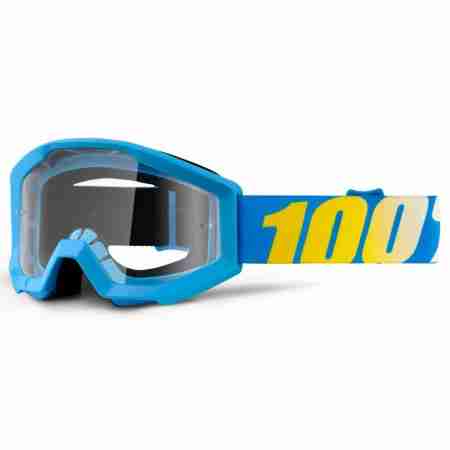 фото 1 Кроссовые маски и очки Мотоочки 100% Strata Moto Goggle Cyan Blue - Clear