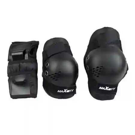 фото 1  Комплект защиты для роликов MaXcity Cup Black Uni