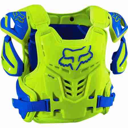 фото 1 Моточерепахи Захист тіла Fox Raptor Vest Blue-Yellow L/XL