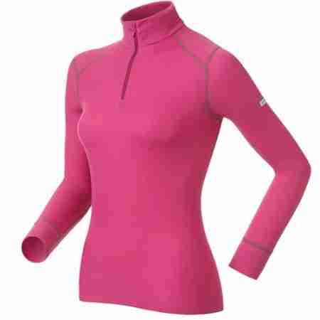 фото 1 Термобелье Термофутболка Odlo женская Shirt l-s Turtle Neck 1-2 Zip Warm Pink M
